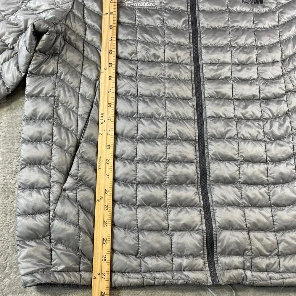 The North Face ThermoBall Jacket Mens Large Gray Puffer Packable Pockets‎ Light